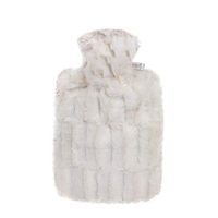 Hot Water Bottle Plush Warm Water Bag Injection Water Warm Bag Large Plush Coat Explosion-Proof Pain Relief Hot and Cold Therapy,White