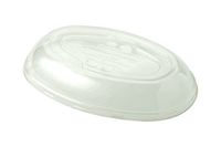 World Centric's 100% Corn Clear PLA LID -For 24 Ounce Plant Fiber Burrito Bowls (Case of 400)