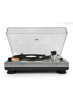 Crosley C100 Belt-Drive Turntable with S-Shaped Tone Arm with Adjustable Counterweight, Silver