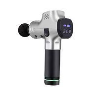 Massage Gun, 20 Speeds Percussion Massage Device Featuring Quiet Glide Technology with 6 Massage Heads for Relieve Muscle Soreness and Stiffness,Silver