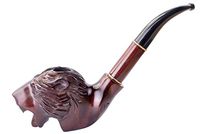 Dr. Watson - Wooden Tobacco Smoking Pipe, Hand Carved, Fits 9mm Filter, Comes with Pouch, Boxed, Collectable Series (Grizzly Bear)