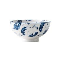 Bowl Bowls Dishware Blue and white porcelain bowl Household blue ink ceramic bowl of noodle soup salad instant noodle bowl [6 inches] for kitchen restaurant gifts Household tableware, retro bowl
