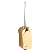 Fivtyily Wall-Mounted Toilet Brush with Stainless Steel Handle Detachable Bathroom Toilet Brush Set (Gold)
