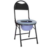 HYRL Folding Movable Commode Chair,Stainless Steel Toilet Seat Bath Chair Stool - Suitable for Pregnant Women Old Man and Disabled People