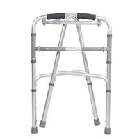 Standard Walkers Walker Elderly Walker Light Folding Walker Fracture Trolley Lower Limb Rehabilitation Trainer Disabled Four Feet Auxiliary Walker (Color : Silver, Size : 50cm)