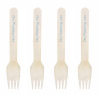 Dress My Cupcake Natural Wood Candy 100-Pack Buffet Forks DIY Kit, Our Wedding Day, Baby Blue