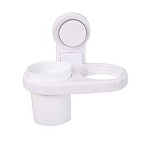 LOSYU Muti-Function Suction Cup Minimalist ABS Material Hair Dryer Rack, Wall Mount Punch-Free Hair Dryer Holders, Bathroom with Plug Storage, Storage Cup