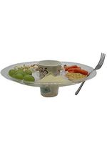 8 Oval Clear Plastic Party Plates one hand premium food Service plates