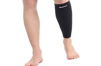 Sun Moon Men's and Women's Black Compression Leg Sleeves for Running, Jogging, Walking, Marathon and Fitness Athletes L