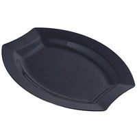 BalsaCircle 20 pcs 11-Inch Black Plastic Oval Plates - Disposable Wedding Party Catering Tableware