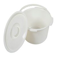 XIHAA Universal Replacement Plastic Commode Pail, With Lid, With Handle 12 Quart Durable And Sturdy, Easy To Clean