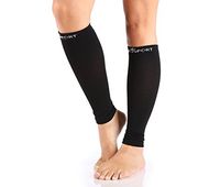 Compression Sleeve-Calf and Shin Splints Support with Guard Leg Compression Design, Black (1 Pair), L/XL