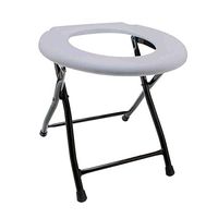 XRX Portable Pregnant Woman Toilet Seat Elderly Person Bathroom Shower Stool with Bucket Folding Commode Chair Height Adjustable Aluminum Alloy Potty Chair