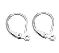 50pcs Top Quality Hypoallergenic Earring Hooks Leverback Ear Wires Earwire 15mm Long Sterling Silver Plated Brass CF193