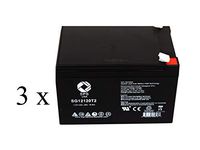 SPS Brand 12V 12Ah Replacement Battery for Hoveround Activa Wheelchair SLA Battery (3 Pack)