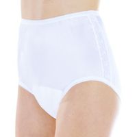 Women's White Nylon and Lace Incontinence Panties XL (Single)