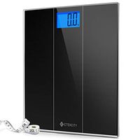 Etekcity Digital Body Weight Bathroom Scale with Step-On Technology, 400 Pounds, Body Tape Measure Included, Elegant Black (12 inch x 12 inch upgrded Platform)