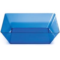 Pack of 6 Translucent Blue Plastic 11" Square TrendWare Large Bowls