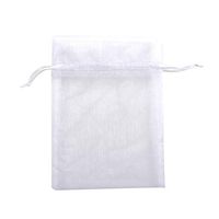 Texplus 100Pcs Drawstring Organza Gift Candy Jewelry Party Pouch Bags (White, 8"Wx10"L)