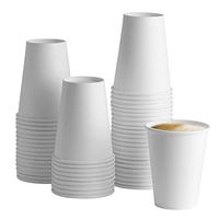 [100 Pack] 12 oz. White Paper Hot Cups - Coffee Cups