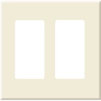 PCS Screwless Wall Cover Plates, 2-Gang, Light Almond (WCP-2-LA)