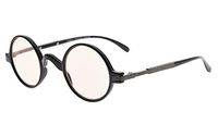 Eyekepper Anti UV Round Reading Glasses Vintage Professor Oval Readers (Black,+0.75)