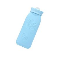 Hxibod Water Injection Hot Water Bottle Knit Cloth Set Portable Mini Warm Palace with Hand Warmers Student Silicone Warm Water Bag,B