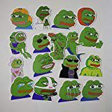 M-BEEN 17Pcs/Lot Pepe Sad Frog Funny Sticker for Car Laptop Luggage Skateboard Motorcycle Snowboard Phone Decal Toy Waterproof Stickers