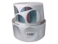 Silver Legal Embossing Labels, Metallic Foil Stickers, 2" Starburst Serrated Edge Seals, (Awards, Crafts, Envelopes, Notary Embossing) ROLL of 1000