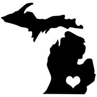 Michigan State Love Decal Sticker (Black), Decal Sticker Vinyl Car Home Truck Window Laptop