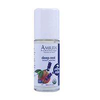 Amrita Aromatherapy Organic Deep Rest Roll-On Relief, Natural Sleep Aid, Organic Lotion Base With Red Mandarin, Lavender Extra, Sweet Marjoram and Mandarin Petitgrain Essential Oils, 30 milliliters