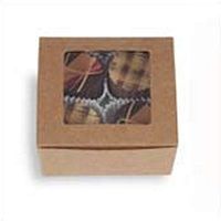 Kraft 4 pc Ballotin with Window - 2-5/8 x 2-1/2 x 1-1/4in. (100)