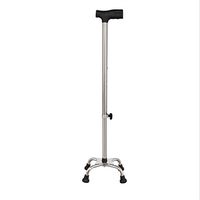 Crutches Canes Four-Legged Adjustable Stainless Steel Walker Lightweight Skid Cane Suitable for The Elderly People with Reduced Mobility Maximum Weight 125kg Silver