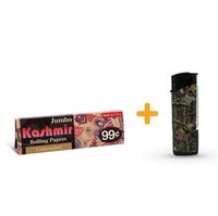 Kashmir Rolling Papers - Unbleached 1 1/4 (3) with LED Lighter