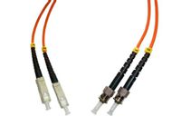 SC/PC to ST/PC duplex multi-mode 62.5/125 fiber patch cord, 1m length