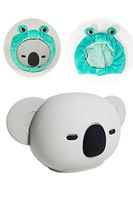 Crescendo & Co Hot or Cold Silicone Water Bottle with Fleece Cover, Cute 3D Koala + Soft Fleece Dinosaur Cover
