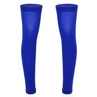TiaoBug Men's 1 Pair UV Protection Leg Sleeves Compression Knee Support Sports Running Stockings Royal Blue One Size