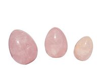 Gemstone Yoni Rose Quartz Yoni Eggs, Drilled, Large
