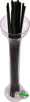 Made in USA Pack of 250 Extra Long Slim (18" X 0.21") Black Plastic Drinking Straws (FDA-approved, Non-toxic, BPA-free)