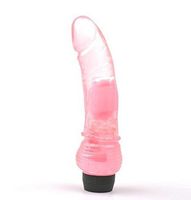 Romi Realistic 7.5 Inch Multi-speed Jelly Vibrating Dildo , Clear Pink