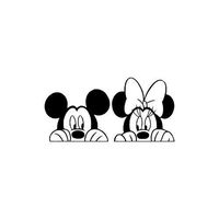 Mickey and Minnie Peeking Up Disney - Trackpad Apple Macbook Laptop Vinyl Sticker Decal