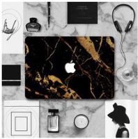 MacBook Pro 13" Retina Top Skin Cover Vinyl Sticker Removable Laptop Skin Decal - Black Gold Granite Marble