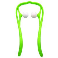 Neck Massager Shoulder Back Massager Leg Foot Massager Handheld Manual Massager with Balls Pressure Point for Muscle Pain Tension Fatigue Relieve (Green)
