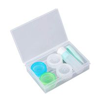 Contact Lenses Case 2PCS Contact Lens Case with Storage Jar Contact Lens Double Boxes and Wearing Tools(Green)