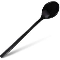 Mini Tasting Spoons - 150-Pack Plastic Dessert Sampling Spoons Set, Disposable Spoons for Ice Cream Sundae, Dessert Shooters, Fruit, Small Appetizers, Catering, Party Supplies, Black, 4 x 0.7 Inches