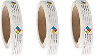 Roll Products 163-0004 Litho Removable Adhesive HMIG Label with 4 Color Imprint, Chemical Name (with Blank), 2-1/2" Length x 3/4" Width, for Identifying and Marking, White (Roll of 250) (3-(Pack))