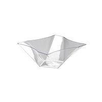 Party Essentials N341221 Twisted Square Serving Bowls, 41-ounce, Clear (Case of 12)
