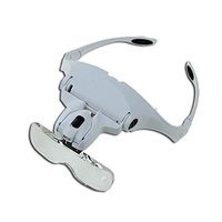 Luminous Magnifier 3.5X Binocular Glasses Magnifier with LED Lamp Can Wear Magnifier Night Maintenance LIXFDJ Vision Assisted Magnification