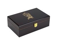 Personalized Quality Importers 12 Cigar Travel Humidor - The Traveler, Custom Laser Engraved Mahogany, Smoking Skull