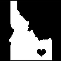 Idaho State Love Decal Sticker (White), Decal Sticker Vinyl Car Home Truck Window Laptop
